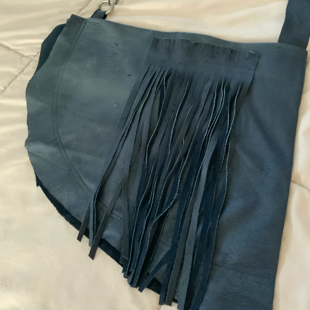 Lucia’s Sarto 💋 Holster inspired handmade western fringe bag  navy blue